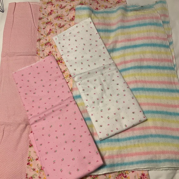 🆕 Sesame Beginnings Baby 2 Pack Flannel Receiving Blankets Plus 3 Used Blankets - Picture 8 of 8